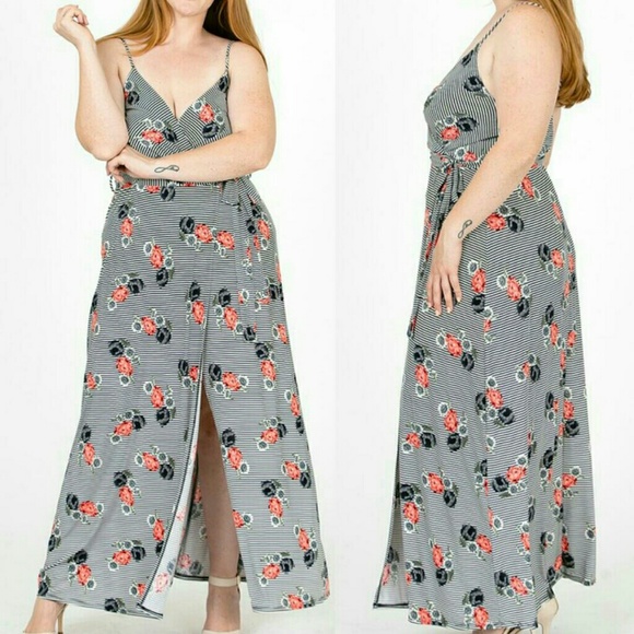 ➕ Floral Spaghetti Maxi Dress - Picture 3 of 4